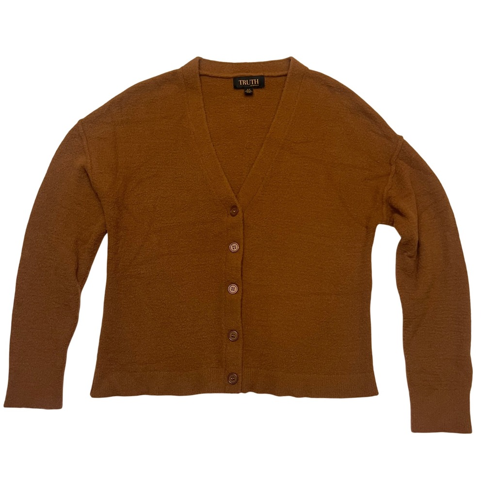 Truth by Republic Brown Knit Button Front So Soft Cardigan Sweater Size‎ S/P